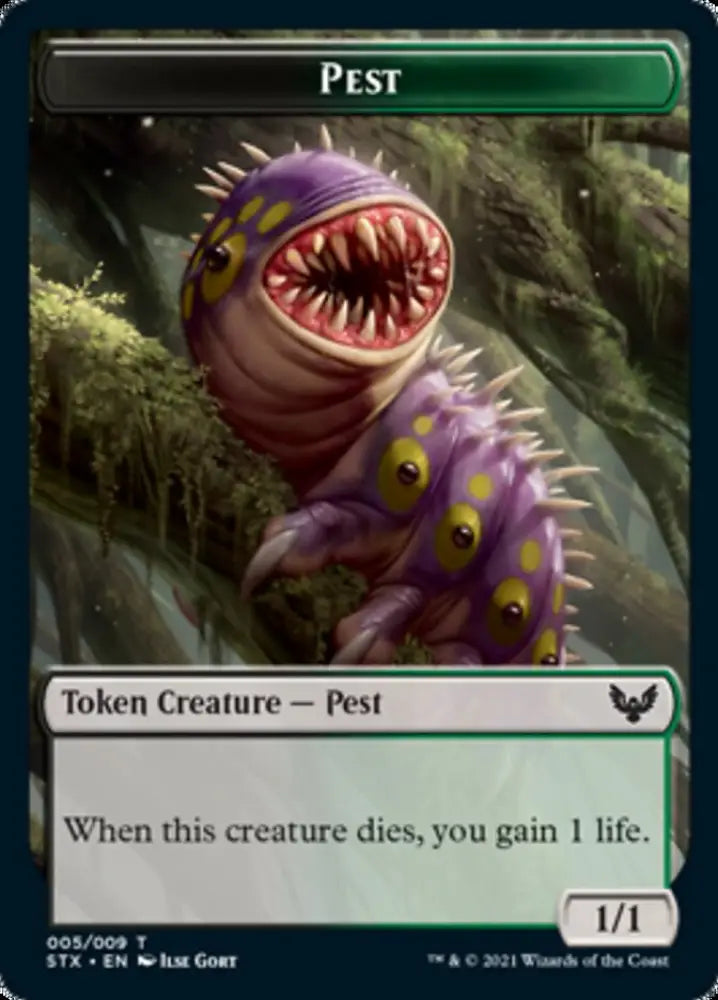 Fractal // Pest Double-Sided Token [Strixhaven: School of Mages Tokens] - MTG Single