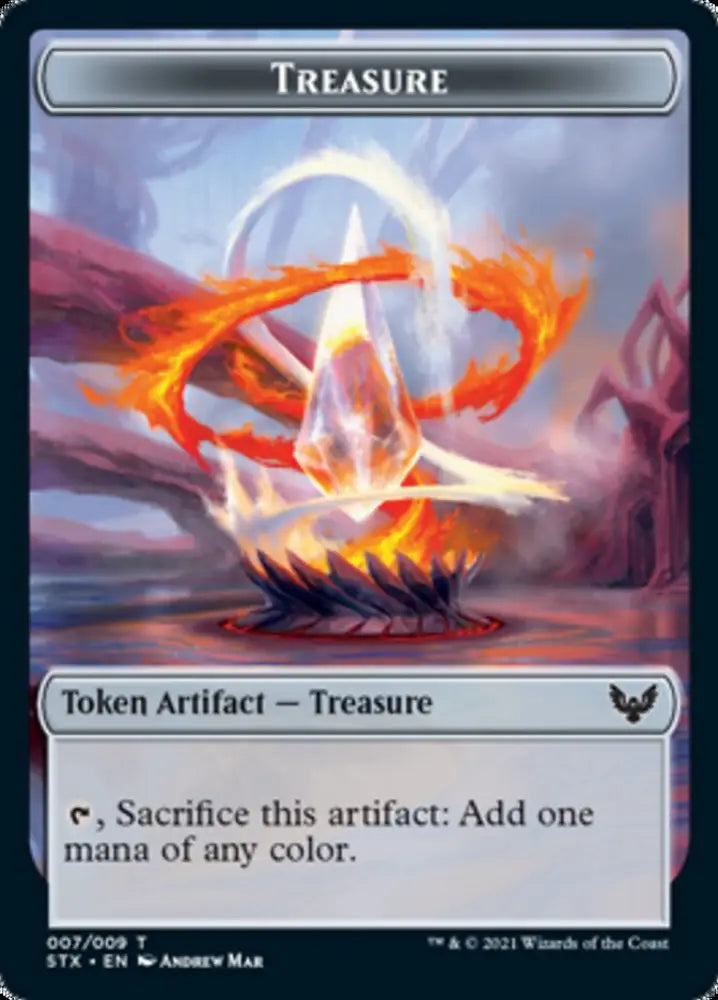 Fractal // Treasure Double-Sided Token [Strixhaven: School of Mages Tokens] - MTG Single