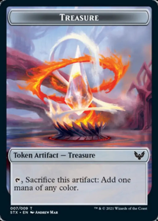 Fractal // Treasure Double-Sided Token [Strixhaven: School of Mages Tokens] - MTG Single