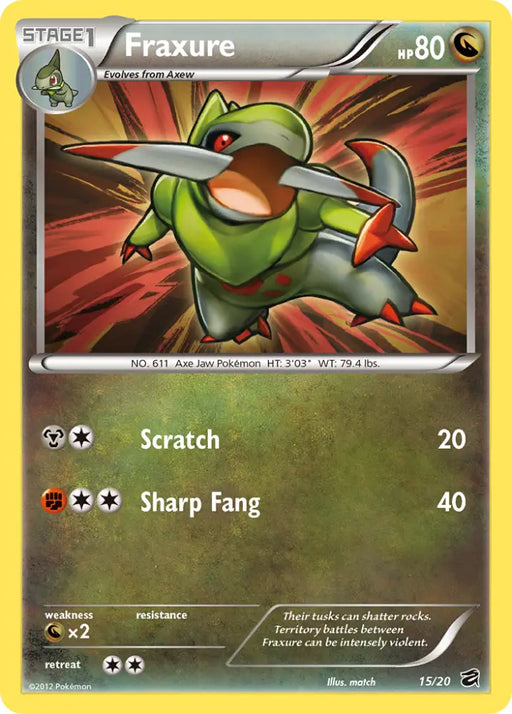 Fraxure (15/20) [Black & White: Dragon Vault] - Pokemon Single