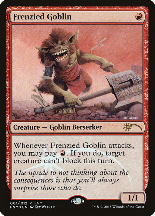 Frenzied Goblin [Friday Night Magic 2015] - MTG Single