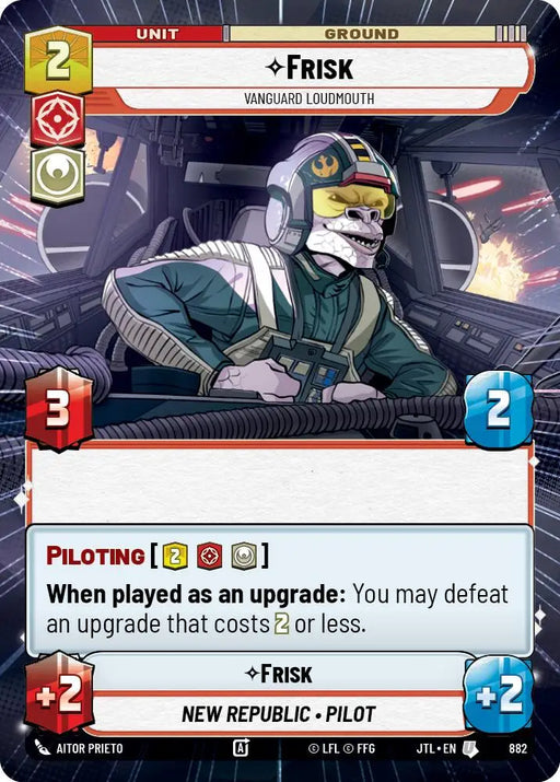 Frisk - Vanguard Loudmouth (Hyperspace Foil) (882) [Jump to Lightspeed] - Star Wars: Unlimited Single
