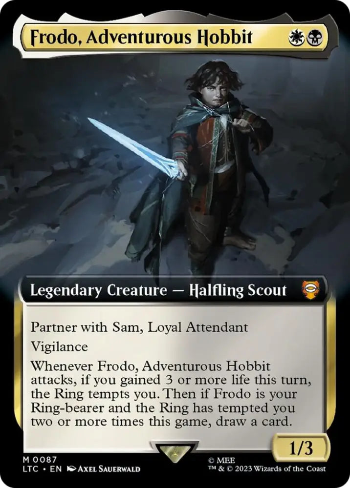 Frodo Adventurous Hobbit (Extended Art) [The Lord of the Rings: Tales of Middle-Earth Commander] - MTG Single