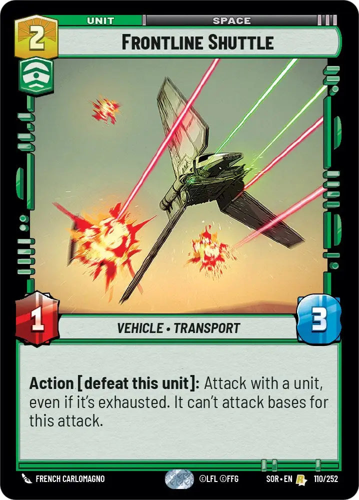 Frontline Shuttle (110/252) [Spark of Rebellion] - Star Wars: Unlimited Single