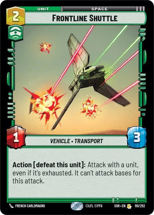 Frontline Shuttle (110/252) [Spark of Rebellion] - Star Wars: Unlimited Single