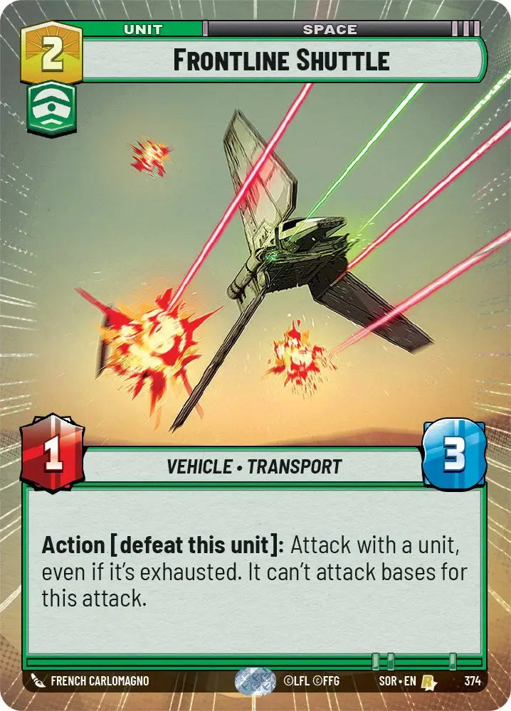 Frontline Shuttle (Hyperspace) (374) [Spark of Rebellion] - Star Wars: Unlimited Single