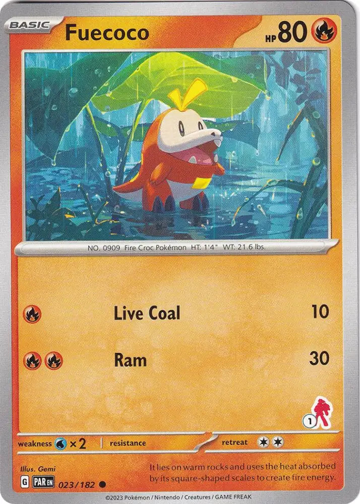 Fuecoco (023/182) (Armarouge Stamp #1) [Battle Academy 2024] - Pokemon Single