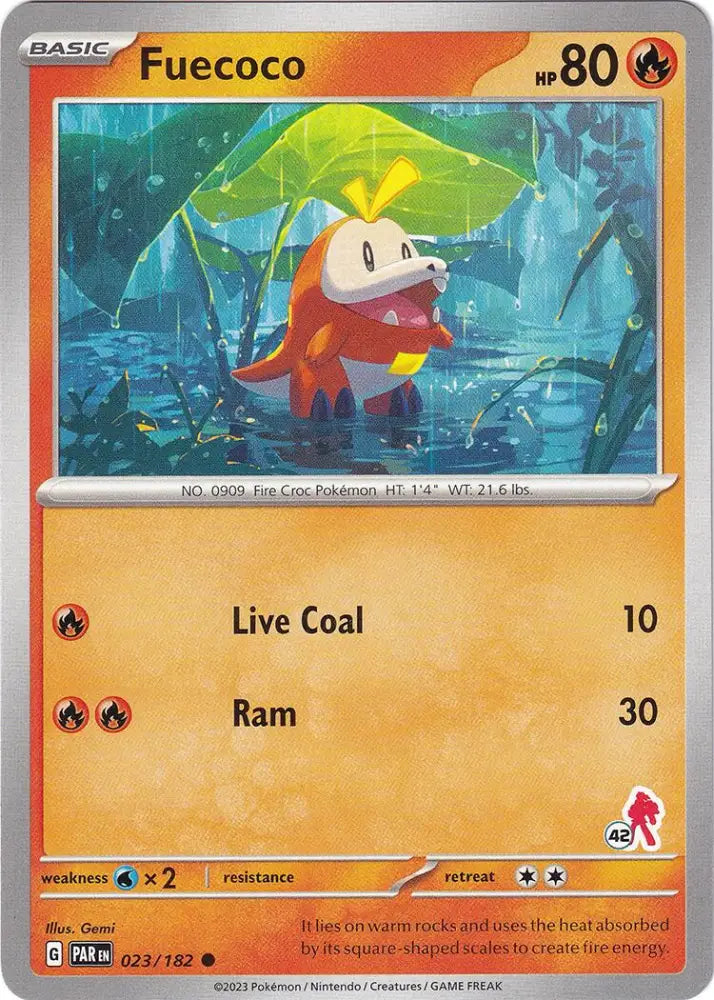 Fuecoco (023/182) (Armarouge Stamp #42) [Battle Academy 2024] - Pokemon Single