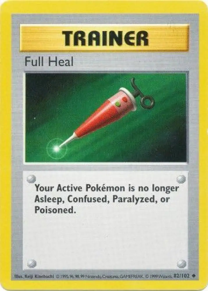 Full Heal (82/102) [Base Set Shadowless Unlimited] - Pokemon Single