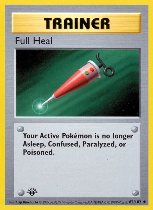 Full Heal (82/102) (Shadowless) [Base Set 1st Edition] - Pokemon Single