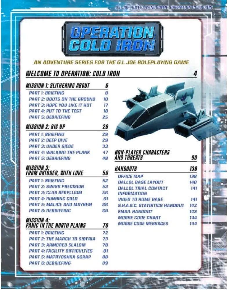 G.I. Joe RPG Operation Cold Iron Adventure - Role Playing Game
