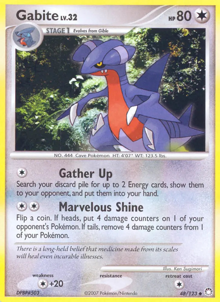 Gabite (48/123) [Diamond & Pearl: Mysterious Treasures] - Pokemon Single