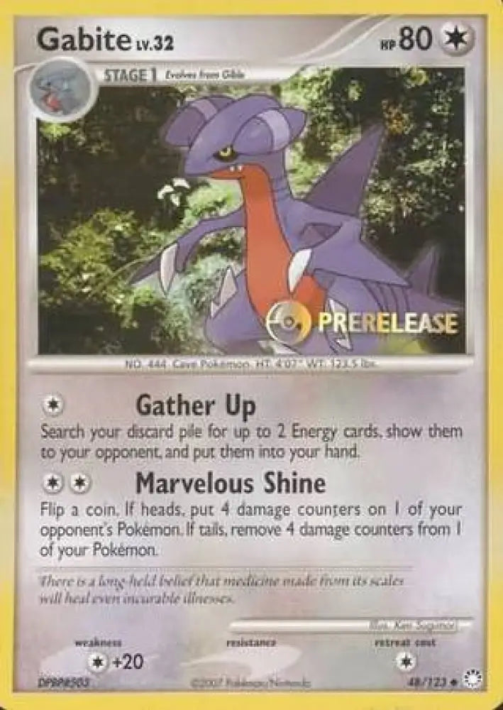 Gabite (48/123) (Prerelease Promo) [Diamond & Pearl: Black Star Promos] - Pokemon Single