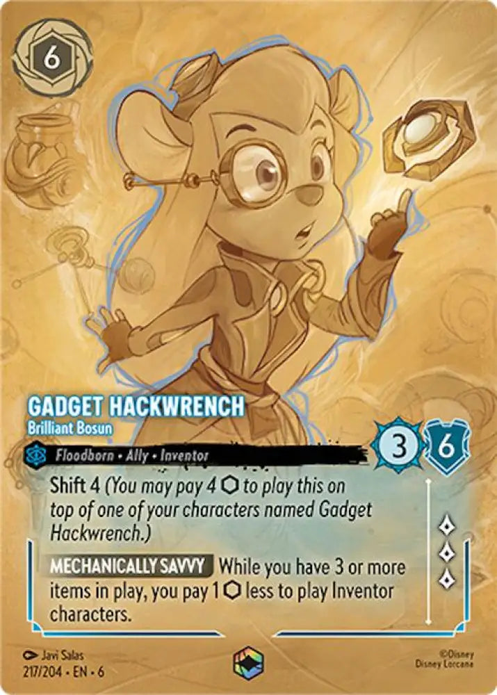 Gadget Hackwrench - Brilliant Bosun (Enchanted) (217/204) [Azurite Sea] - Lorcana Single