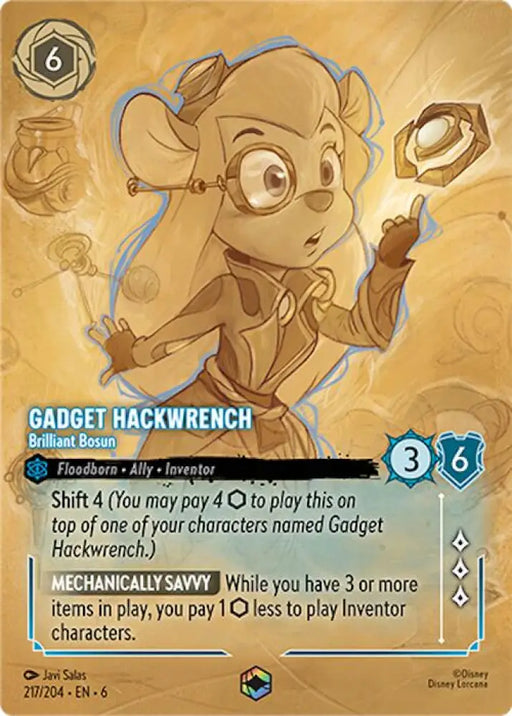 Gadget Hackwrench - Brilliant Bosun (Enchanted) (217/204) [Azurite Sea] - Lorcana Single