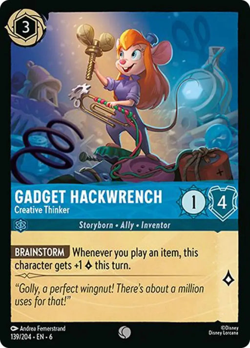Gadget Hackwrench - Creative Thinker (139/204) [Azurite Sea] - Lorcana Single