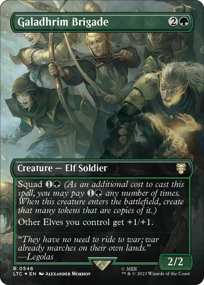 Galadhrim Brigade (Borderless) (Surge Foil) [The Lord of the Rings: Tales of Middle-Earth Commander] - MTG Single