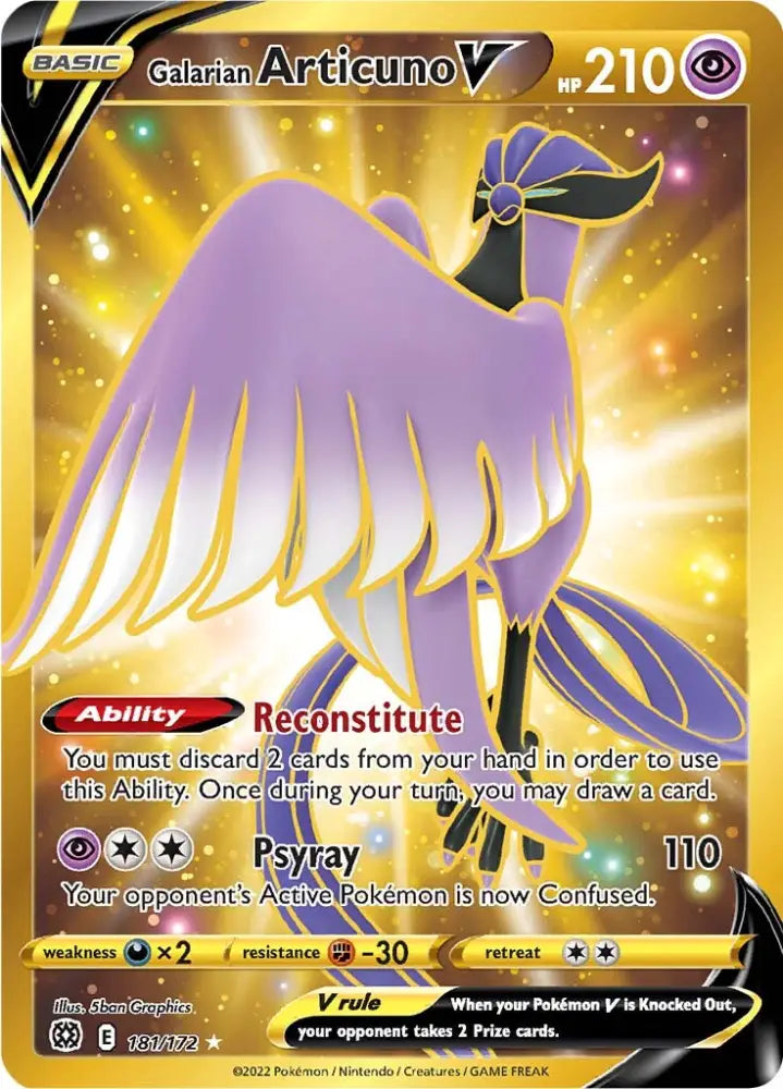 Galarian Articuno V (181/172) [Sword & Shield: Brilliant Stars] - Pokemon Single