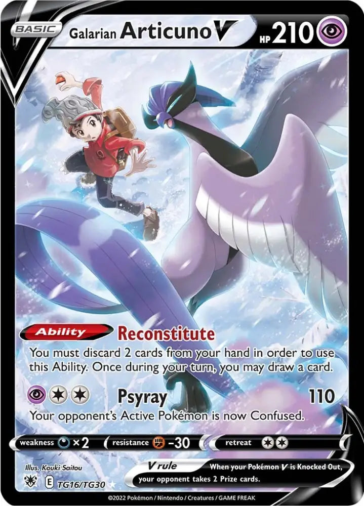 Galarian Articuno V (TG16/TG30) [Sword & Shield: Astral Radiance] - Pokemon Single