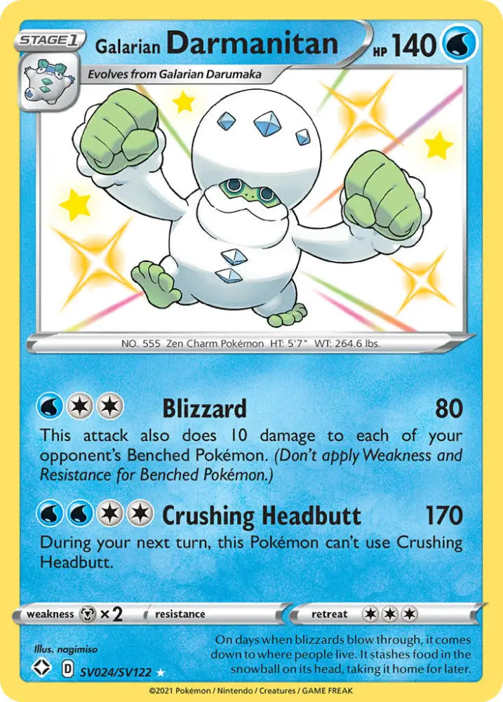 Galarian Darmanitan (SV024/SV122) [Sword & Shield: Shining Fates] - Pokemon Single