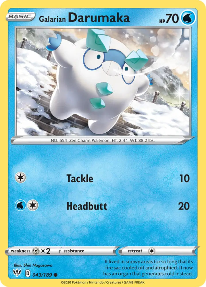 Galarian Darumaka (043/189) [Sword & Shield: Darkness Ablaze] - Pokemon Single