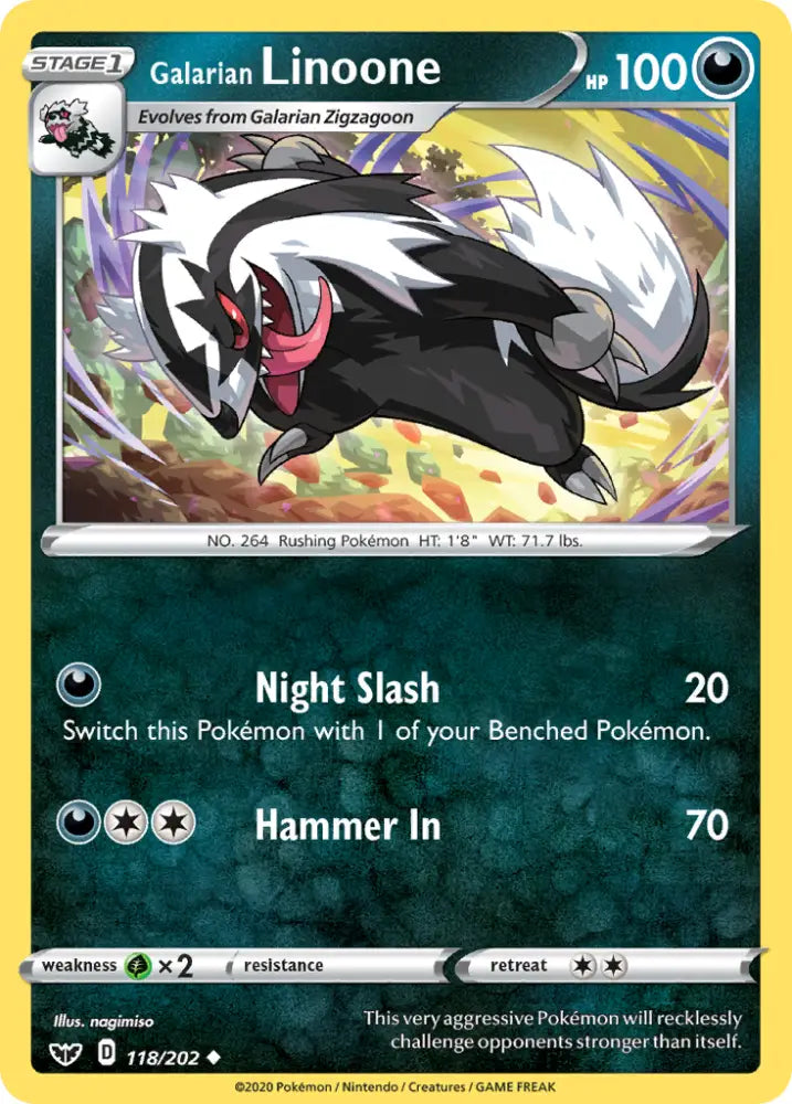 Galarian Linoone (118/202) [Sword & Shield: Base Set] - Pokemon Single