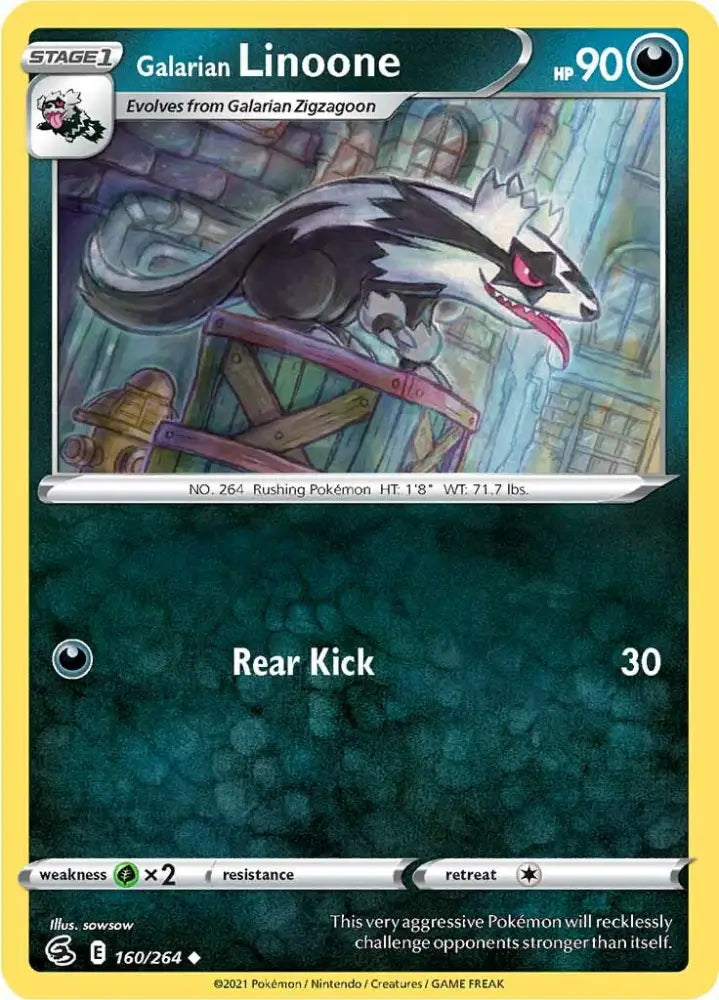 Galarian Linoone (160/264) [Sword & Shield: Fusion Strike] - Pokemon Single