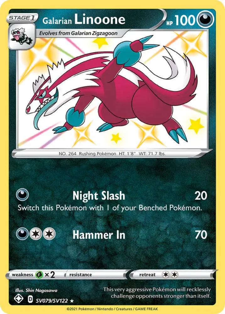 Galarian Linoone (SV079/SV122) [Sword & Shield: Shining Fates] - Pokemon Single