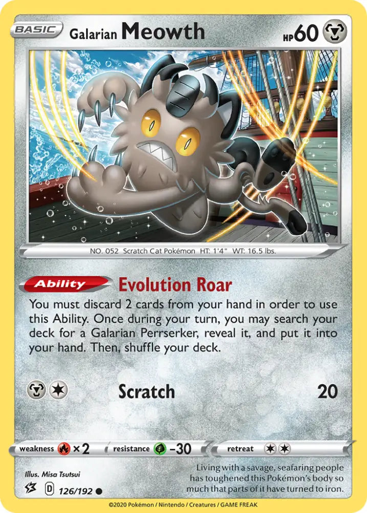 Galarian Meowth (126/192) [Sword & Shield: Rebel Clash] - Pokemon Single