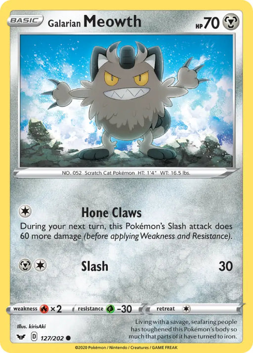 Galarian Meowth (127/202) [Sword & Shield: Base Set] - Pokemon Single