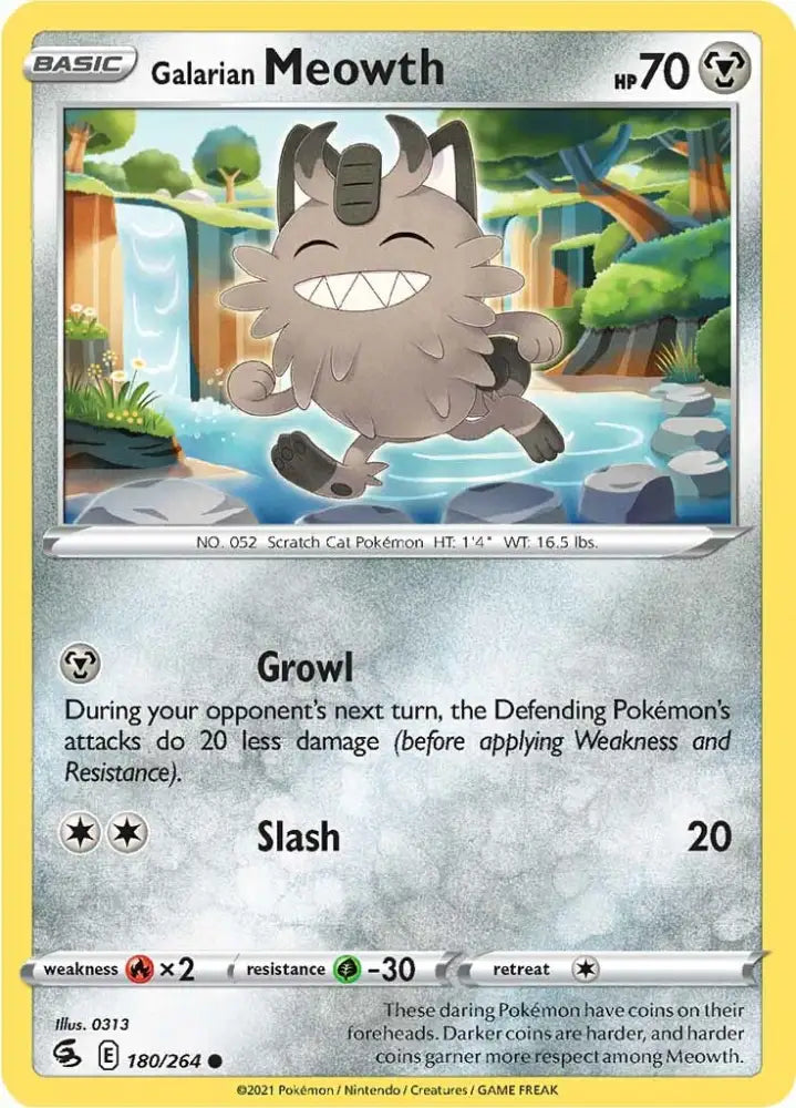 Galarian Meowth (180/264) [Sword & Shield: Fusion Strike] - Pokemon Single