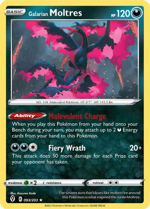Galarian Moltres (093/203) [Sword & Shield: Evolving Skies] - Pokemon Single