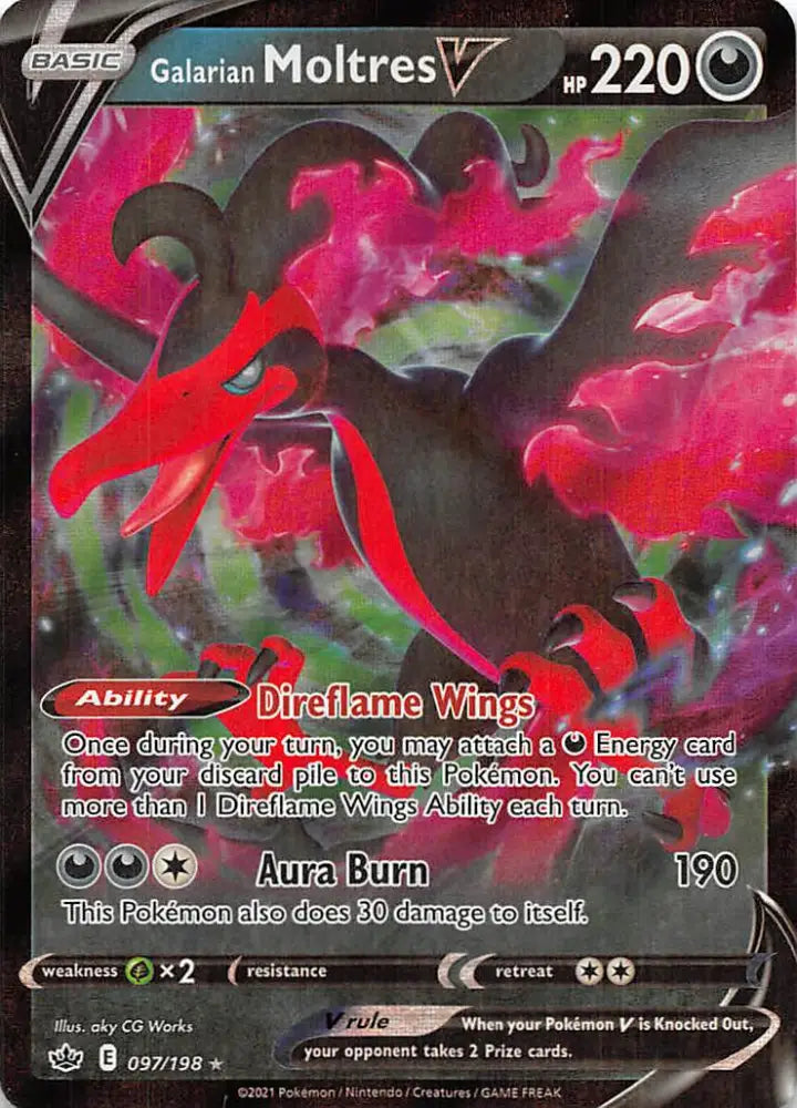Galarian Moltres V (097/198) [Sword & Shield: Chilling Reign] - Pokemon Single