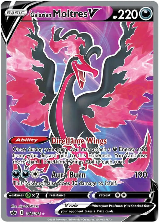 Galarian Moltres V (176/198) [Sword & Shield: Chilling Reign] - Pokemon Single