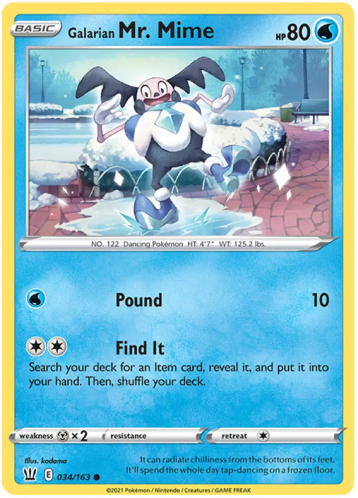 Galarian Mr. Mime (034/163) [Sword & Shield: Battle Styles] - Pokemon Single