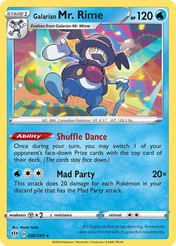Galarian Mr. Rime (036/189) [Sword & Shield: Darkness Ablaze] - Pokemon Single