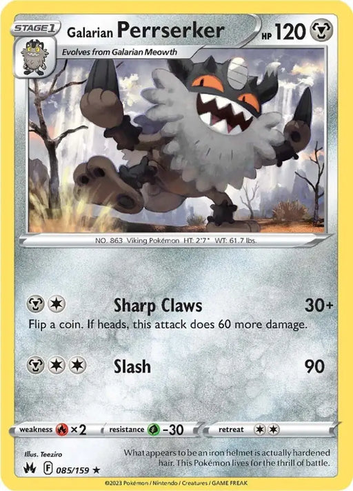 Galarian Perrserker (085/159) [Sword & Shield: Crown Zenith] - Pokemon Single