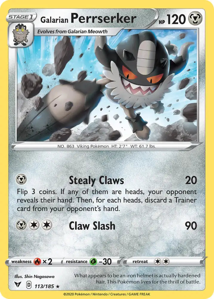 Galarian Perrserker (113/185) [Sword & Shield: Vivid Voltage] - Pokemon Single