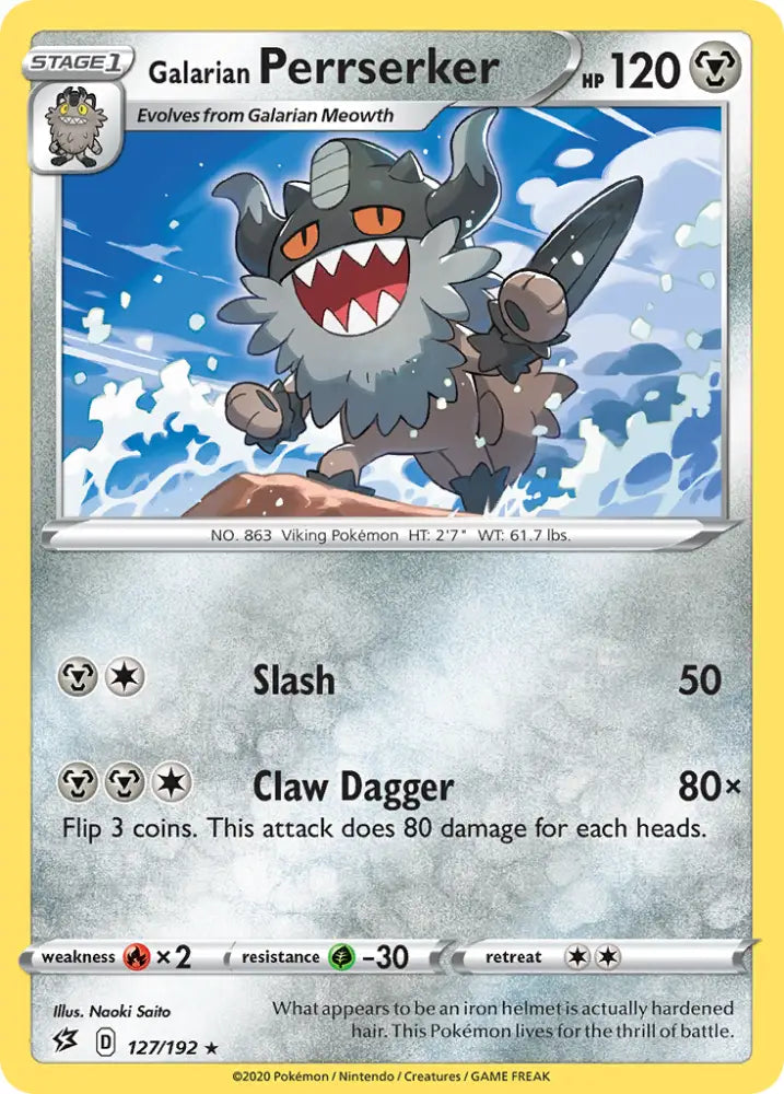 Galarian Perrserker (127/192) [Sword & Shield: Rebel Clash] - Pokemon Single