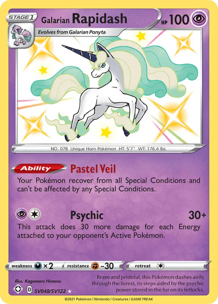 Galarian Rapidash (SV048/SV122) [Sword & Shield: Shining Fates] - Pokemon Single