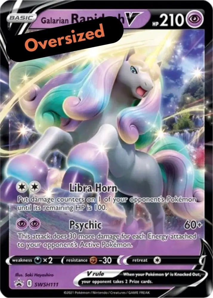 Galarian Rapidash V (SWSH111) (Jumbo Card) [Sword & Shield: Black Star Promos] - Pokemon Single