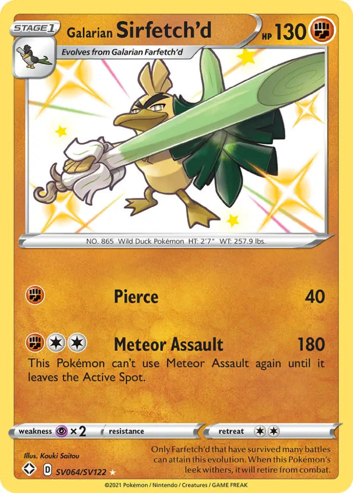 Galarian Sirfetch’d (SV064/SV122) [Sword & Shield: Shining Fates] - Pokemon Single