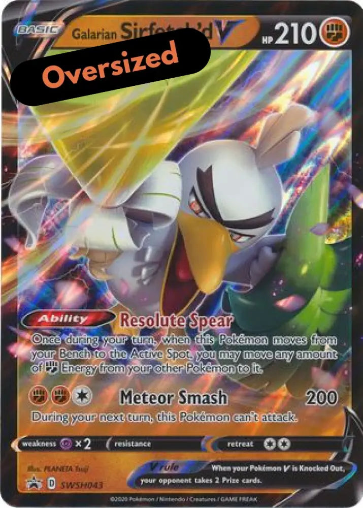 Galarian Sirfetch’d V (SWSH043) (Jumbo Card) [Sword & Shield: Black Star Promos] - Pokemon Single