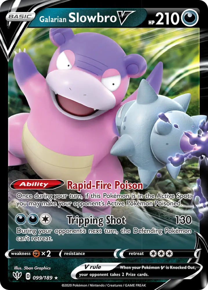 Galarian Slowbro V (099/189) [Sword & Shield: Darkness Ablaze] - Pokemon Single