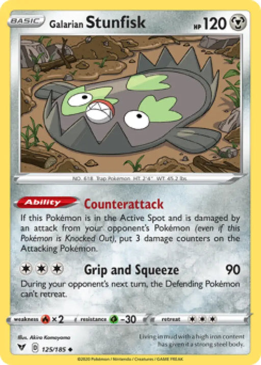 Galarian Stunfisk (125/185) [Sword & Shield: Vivid Voltage] - Pokemon Single