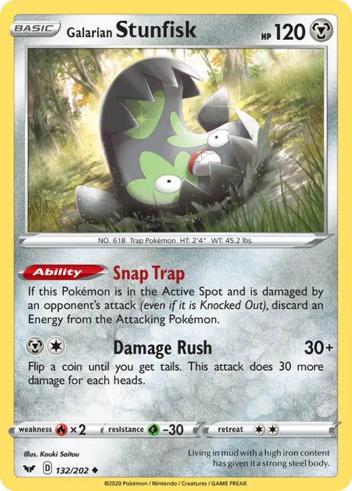 Galarian Stunfisk (132/202) [Sword & Shield: Base Set] - Pokemon Single