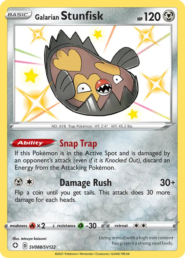 Galarian Stunfisk (SV088/SV122) [Sword & Shield: Shining Fates] - Pokemon Single