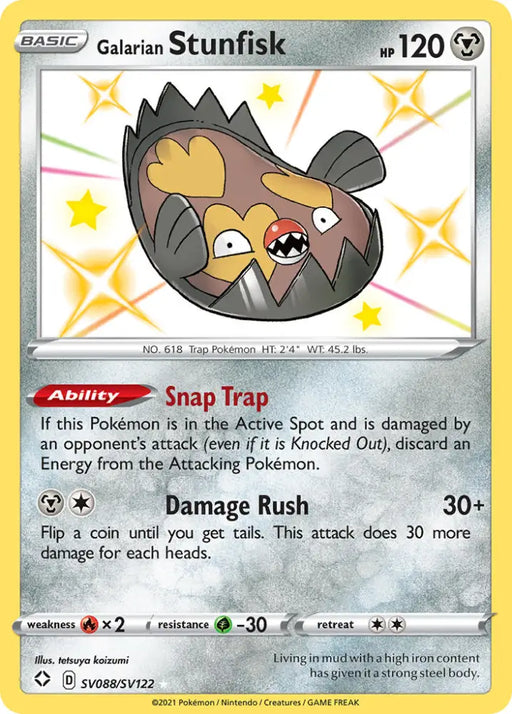 Galarian Stunfisk (SV088/SV122) [Sword & Shield: Shining Fates] - Pokemon Single