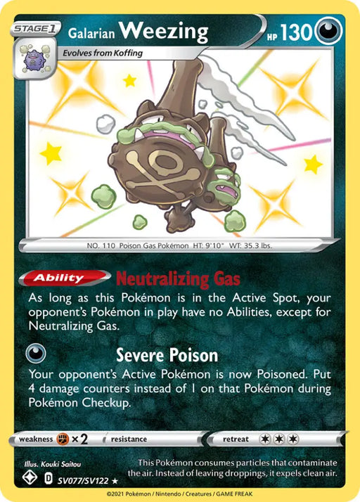 Galarian Weezing (SV077/SV122) [Sword & Shield: Shining Fates] - Pokemon Single
