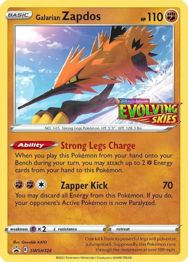 Galarian Zapdos (SWSH124) (Prerelease Promo) [Sword & Shield: Black Star Promos] - Pokemon Single